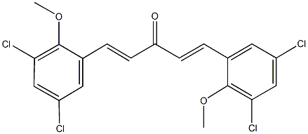 1,5-bis(3,5-dichloro-2-methoxyphenyl)-1,4-pentadien-3-one Struktur