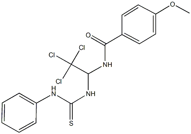 N-{1-[(anilinocarbothioyl)amino]-2,2,2-trichloroethyl}-4-methoxybenzamide 结构式