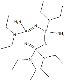 N~2~,N~2~,N~2~,N~2~,N~4~,N~4~,N~6~,N~6~-octaethyl-1,3,5,2lambda~5~,4lambda~5~,6lambda~5~-triazatriphosphinine-2,2,4,4,6,6-hexamine 结构式