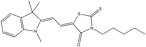 3-pentyl-2-thioxo-5-[2-(1,3,3-trimethyl-1,3-dihydro-2H-indol-2-ylidene)ethylidene]-1,3-thiazolidin-4-one 结构式