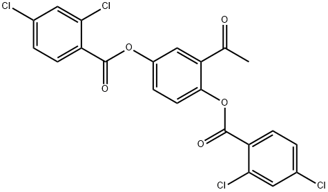 2-acetyl-4-[(2,4-dichlorobenzoyl)oxy]phenyl 2,4-dichlorobenzoate 化学構造式