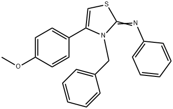 N-(3-benzyl-4-(4-methoxyphenyl)-1,3-thiazol-2(3H)-ylidene)-N-phenylamine Struktur