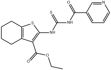 ethyl 2-({[(3-pyridinylcarbonyl)amino]carbothioyl}amino)-4,5,6,7-tetrahydro-1-benzothiophene-3-carboxylate Structure