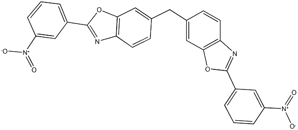 2-{3-nitrophenyl}-6-[(2-{3-nitrophenyl}-1,3-benzoxazol-6-yl)methyl]-1,3-benzoxazole 化学構造式