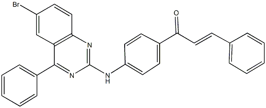 1-{4-[(6-bromo-4-phenyl-2-quinazolinyl)amino]phenyl}-3-phenyl-2-propen-1-one Structure