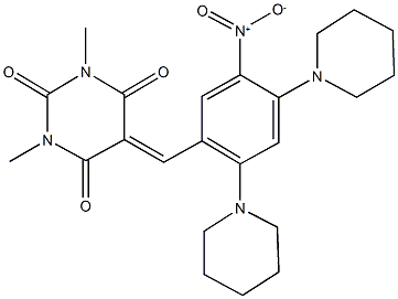 352640-25-6 5-[5-nitro-2,4-di(1-piperidinyl)benzylidene]-1,3-dimethyl-2,4,6(1H,3H,5H)-pyrimidinetrione