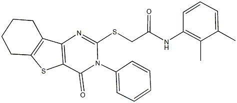 N-(2,3-dimethylphenyl)-2-[(4-oxo-3-phenyl-3,4,6,7,8,9-hexahydro[1]benzothieno[3,2-d]pyrimidin-2-yl)sulfanyl]acetamide Structure