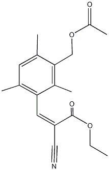 ethyl 3-{3-[(acetyloxy)methyl]-2,4,6-trimethylphenyl}-2-cyanoacrylate 结构式