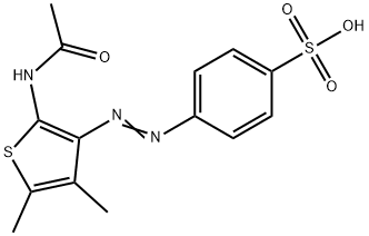 4-{[2-(acetylamino)-4,5-dimethyl-3-thienyl]diazenyl}benzenesulfonic acid Struktur