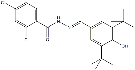 2,4-dichloro-N'-(3,5-ditert-butyl-4-hydroxybenzylidene)benzohydrazide 化学構造式