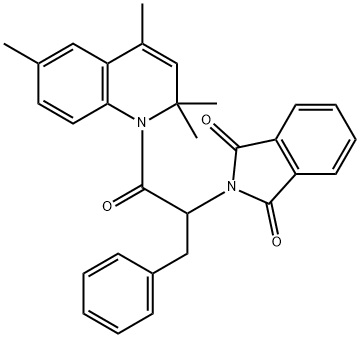 2-[1-benzyl-2-oxo-2-(2,2,4,6-tetramethyl-1(2H)-quinolinyl)ethyl]-1H-isoindole-1,3(2H)-dione Structure