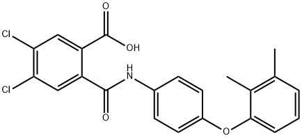 4,5-dichloro-2-{[4-(2,3-dimethylphenoxy)anilino]carbonyl}benzoic acid 结构式