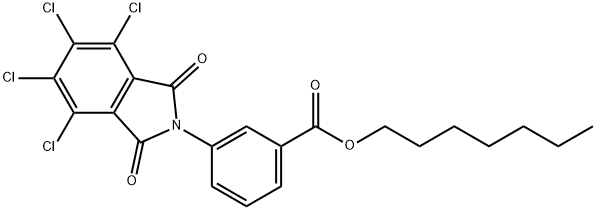 heptyl 3-(4,5,6,7-tetrachloro-1,3-dioxo-1,3-dihydro-2H-isoindol-2-yl)benzoate,352643-86-8,结构式