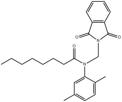 N-(2,5-dimethylphenyl)-N-[(1,3-dioxo-1,3-dihydro-2H-isoindol-2-yl)methyl]octanamide 化学構造式