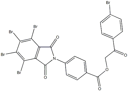 2-(4-bromophenyl)-2-oxoethyl 4-(4,5,6,7-tetrabromo-1,3-dioxo-1,3-dihydro-2H-isoindol-2-yl)benzoate 结构式