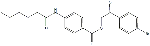 2-(4-bromophenyl)-2-oxoethyl 4-(hexanoylamino)benzoate Structure