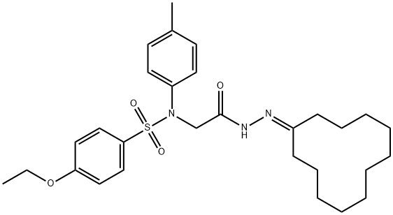 N-[2-(2-cyclododecylidenehydrazino)-2-oxoethyl]-4-ethoxy-N-(4-methylphenyl)benzenesulfonamide Structure