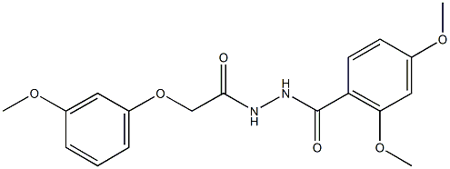 2,4-dimethoxy-N'-[(3-methoxyphenoxy)acetyl]benzohydrazide 结构式