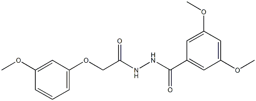 3,5-dimethoxy-N'-[(3-methoxyphenoxy)acetyl]benzohydrazide 结构式