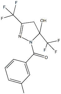 1-(3-methylbenzoyl)-3,5-bis(trifluoromethyl)-4,5-dihydro-1H-pyrazol-5-ol,352649-03-7,结构式