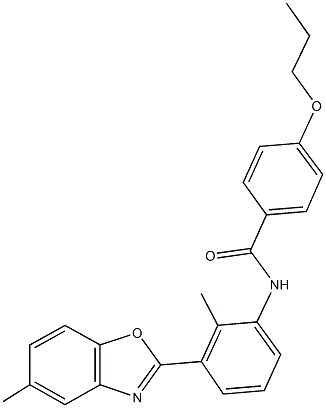 N-[2-methyl-3-(5-methyl-1,3-benzoxazol-2-yl)phenyl]-4-propoxybenzamide Struktur