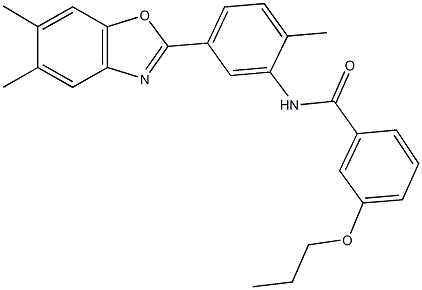 N-[5-(5,6-dimethyl-1,3-benzoxazol-2-yl)-2-methylphenyl]-3-propoxybenzamide Structure