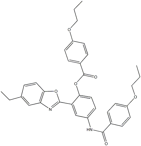 2-(5-ethyl-1,3-benzoxazol-2-yl)-4-[(4-propoxybenzoyl)amino]phenyl 4-propoxybenzoate Structure