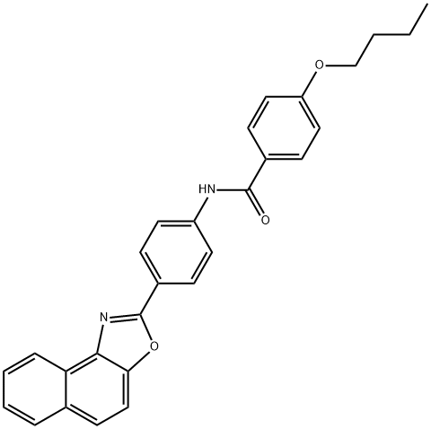 4-butoxy-N-(4-naphtho[1,2-d][1,3]oxazol-2-ylphenyl)benzamide 结构式