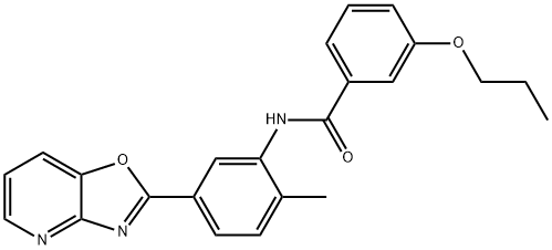 N-(2-methyl-5-[1,3]oxazolo[4,5-b]pyridin-2-ylphenyl)-3-propoxybenzamide,352649-87-7,结构式