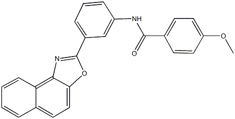 4-methoxy-N-(3-naphtho[1,2-d][1,3]oxazol-2-ylphenyl)benzamide 化学構造式