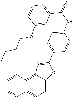 3-butoxy-N-(4-naphtho[1,2-d][1,3]oxazol-2-ylphenyl)benzamide 化学構造式
