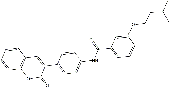 3-(isopentyloxy)-N-[4-(2-oxo-2H-chromen-3-yl)phenyl]benzamide 结构式