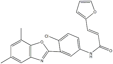 N-[4-chloro-3-(5,7-dimethyl-1,3-benzoxazol-2-yl)phenyl]-3-(2-furyl)acrylamide,352650-71-6,结构式