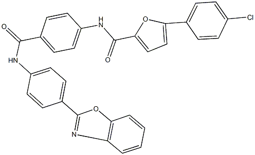 N-(4-{[4-(1,3-benzoxazol-2-yl)anilino]carbonyl}phenyl)-5-(4-chlorophenyl)-2-furamide Structure