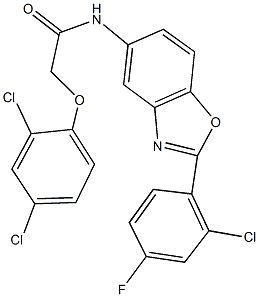 N-[2-(2-chloro-4-fluorophenyl)-1,3-benzoxazol-5-yl]-2-(2,4-dichlorophenoxy)acetamide Structure