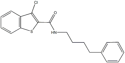 3-chloro-N-(4-phenylbutyl)-1-benzothiophene-2-carboxamide 化学構造式