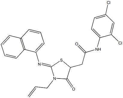 2-[3-allyl-2-(1-naphthylimino)-4-oxo-1,3-thiazolidin-5-yl]-N-(2,4-dichlorophenyl)acetamide Structure