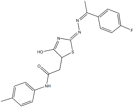 352651-02-6 2-(2-{[1-(4-fluorophenyl)ethylidene]hydrazono}-4-hydroxy-2,5-dihydro-1,3-thiazol-5-yl)-N-(4-methylphenyl)acetamide