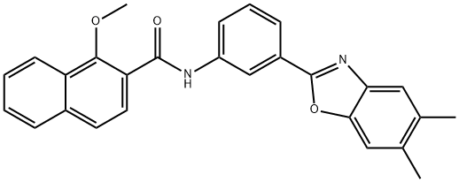 N-[3-(5,6-dimethyl-1,3-benzoxazol-2-yl)phenyl]-1-methoxy-2-naphthamide Structure