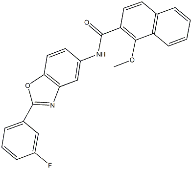 N-[2-(3-fluorophenyl)-1,3-benzoxazol-5-yl]-1-methoxy-2-naphthamide 结构式