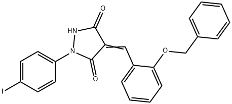 4-[2-(benzyloxy)benzylidene]-1-(4-iodophenyl)-3,5-pyrazolidinedione Struktur