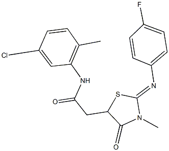 N-(5-chloro-2-methylphenyl)-2-{2-[(4-fluorophenyl)imino]-3-methyl-4-oxo-1,3-thiazolidin-5-yl}acetamide Structure