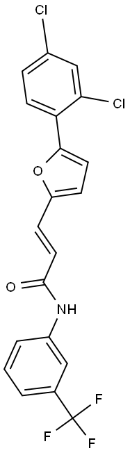 3-[5-(2,4-dichlorophenyl)-2-furyl]-N-[3-(trifluoromethyl)phenyl]acrylamide Struktur