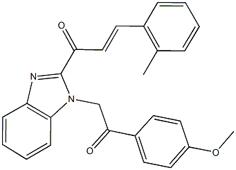 1-{1-[2-(4-methoxyphenyl)-2-oxoethyl]-1H-benzimidazol-2-yl}-3-(2-methylphenyl)-2-propen-1-one 结构式