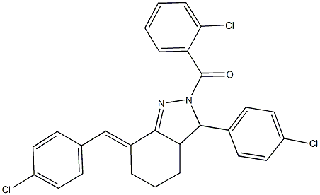 352656-87-2 2-(2-chlorobenzoyl)-7-(4-chlorobenzylidene)-3-(4-chlorophenyl)-3,3a,4,5,6,7-hexahydro-2H-indazole