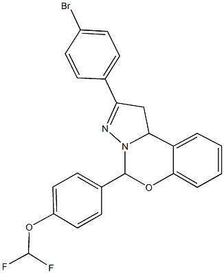 2-(4-bromophenyl)-5-[4-(difluoromethoxy)phenyl]-1,10b-dihydropyrazolo[1,5-c][1,3]benzoxazine Structure