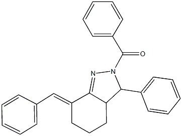 2-benzoyl-7-benzylidene-3-phenyl-3,3a,4,5,6,7-hexahydro-2H-indazole,352657-09-1,结构式