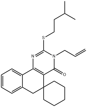 3-allyl-2-(isopentylsulfanyl)-5,6-dihydrospiro(benzo[h]quinazoline-5,1'-cyclohexane)-4(3H)-one 结构式