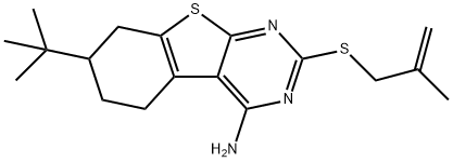 7-tert-butyl-2-[(2-methyl-2-propenyl)sulfanyl]-5,6,7,8-tetrahydro[1]benzothieno[2,3-d]pyrimidin-4-ylamine 结构式