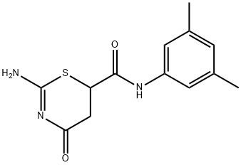 2-amino-N-(3,5-dimethylphenyl)-4-oxo-5,6-dihydro-4H-1,3-thiazine-6-carboxamide 化学構造式